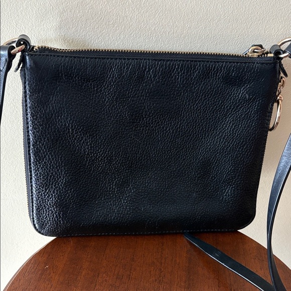 Rebecca Minkoff  leather Crossbody bag  black/gold tone expanding sides & bottom - Picture 9 of 17